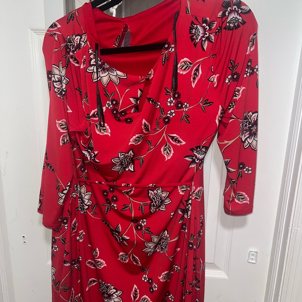 Floral Red Dress